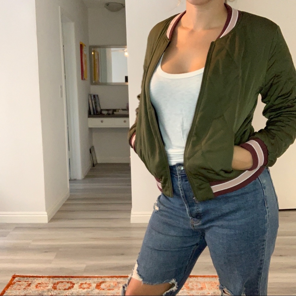 Green bomber jacket